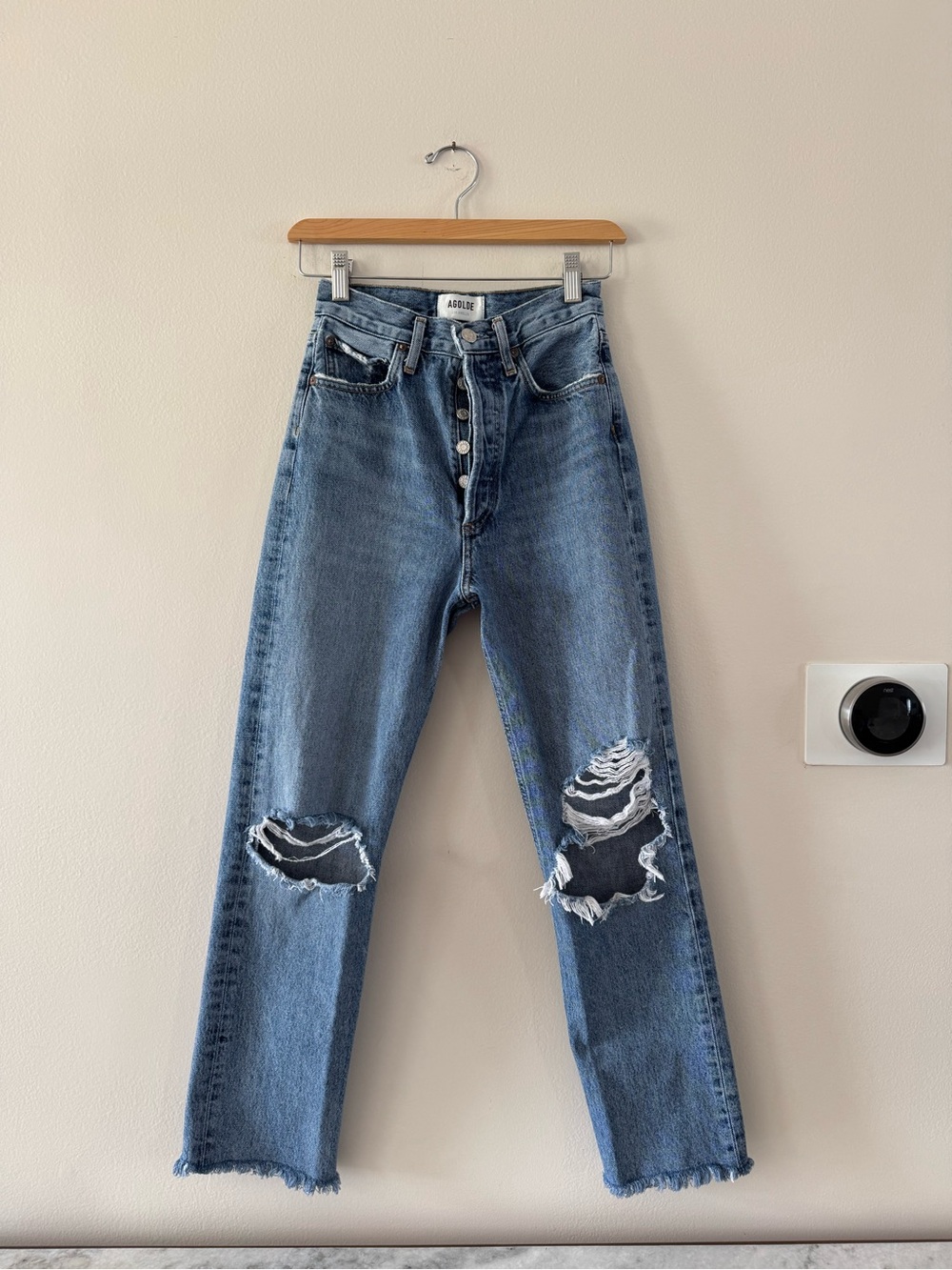 Agolde 90s Pinchwaist: Soft High-Rise Straight Jeans in Medium Blue